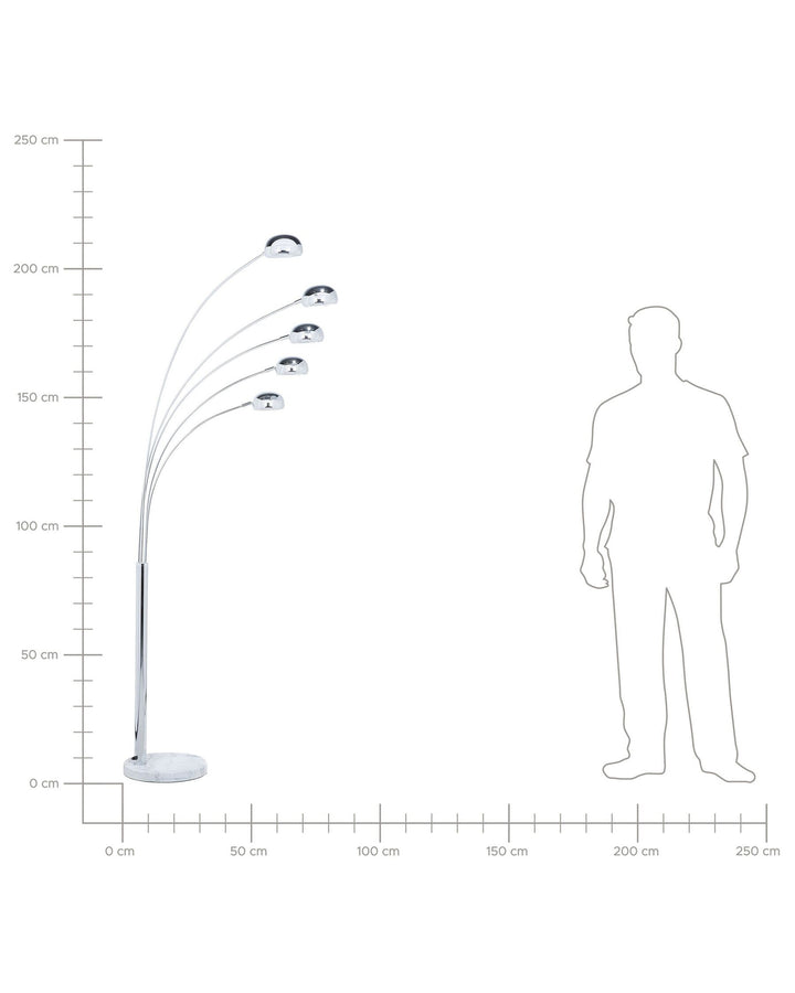 Silver Radiant Cascade 5 Arc Lamp