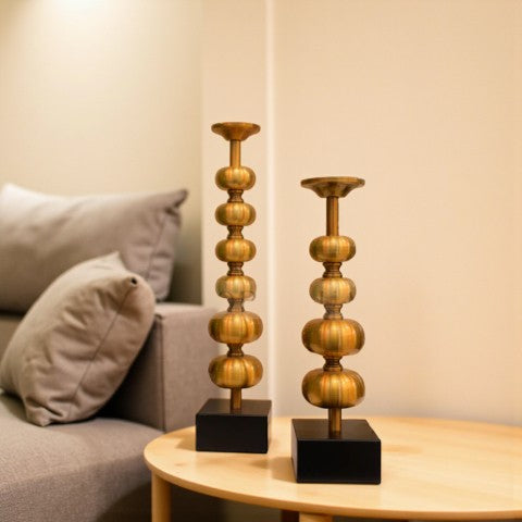 Golden Sphere Elegance Candleholder Set