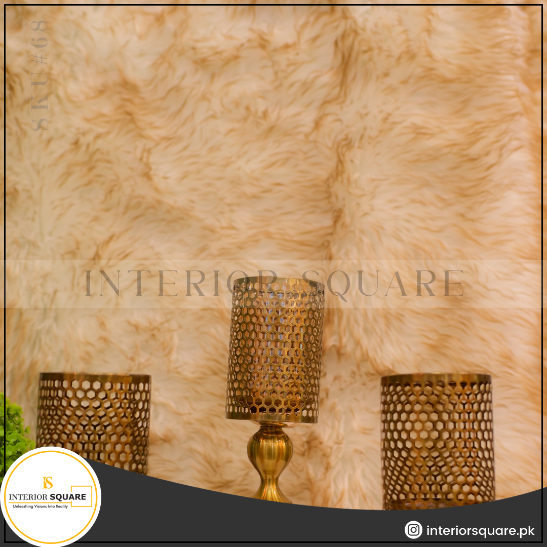 Cage style Golden Candle Stand set