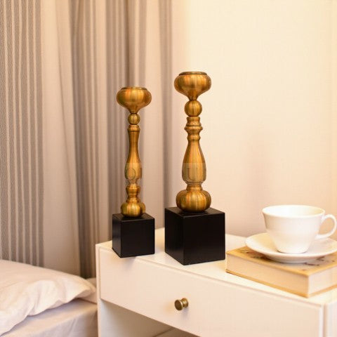 Brass Metallic Gold Candle Holder