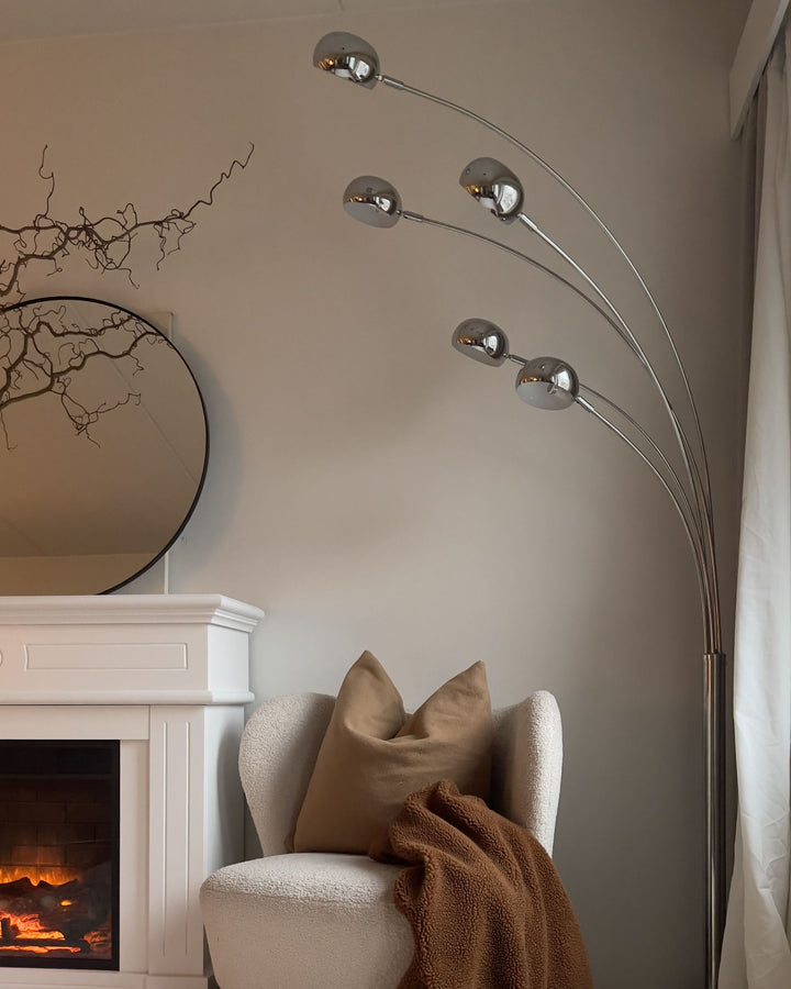 Silver Radiant Cascade 5 Arc Lamp