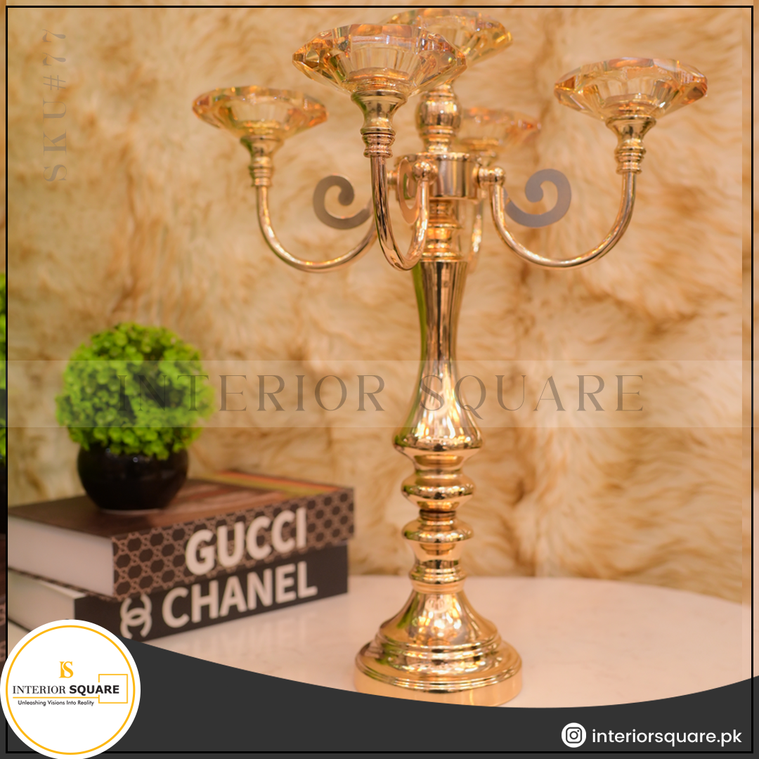 Metal-Lotus Dining Candle Stand