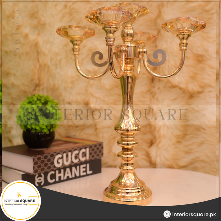 Metal-Lotus Dining Candle Stand