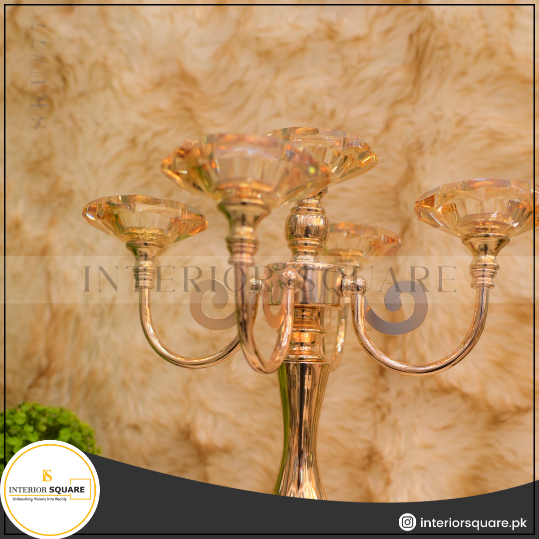 Metal-Lotus Dining Candle Stand