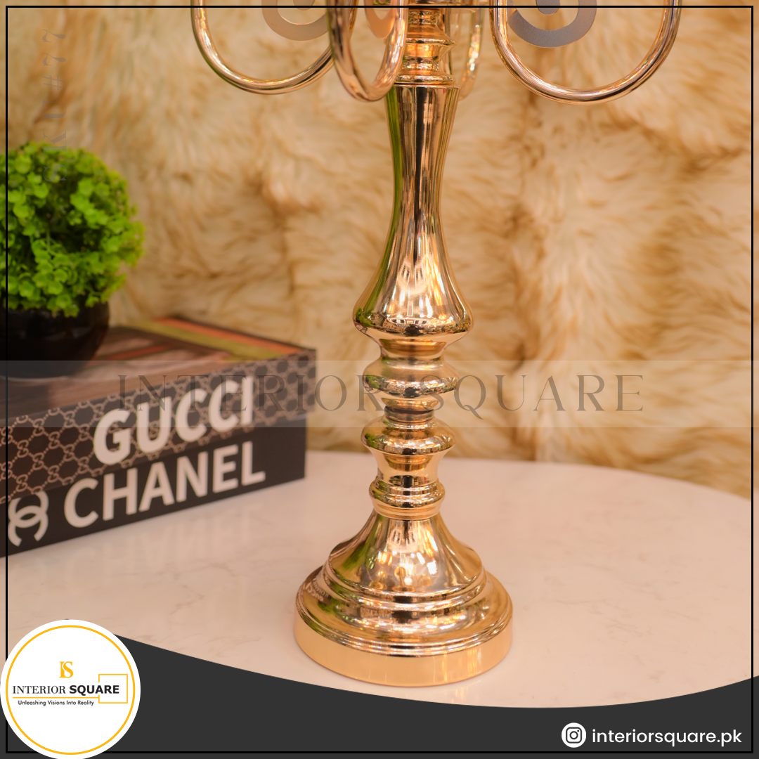 Metal-Lotus Dining Candle Stand