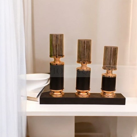 Black Metallic Candle Holder