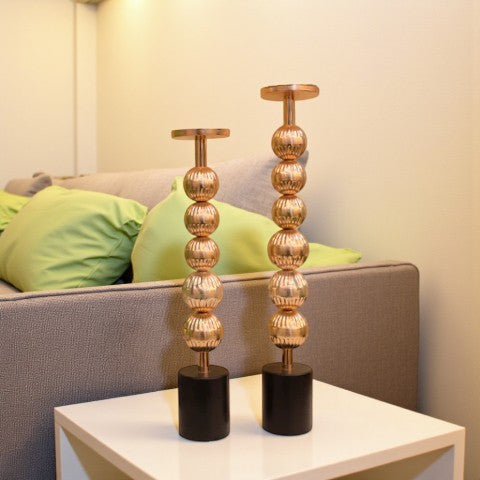 Long Metallic Candle Stands