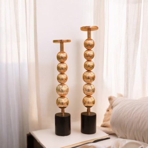 Long Metallic Candle Stands