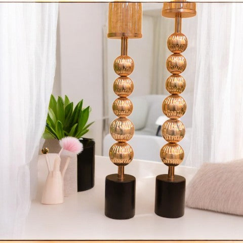 Long Metallic Candle Stands