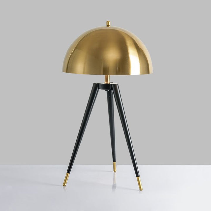 Imported Metallic Tripod Table Lamp with Brass Dome Top