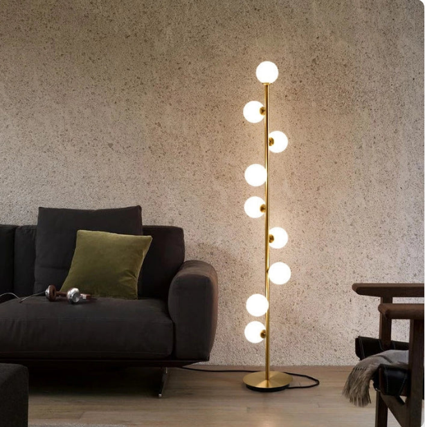 NordLume Glass Orb LED Floor Lamp – Warm Light Edition