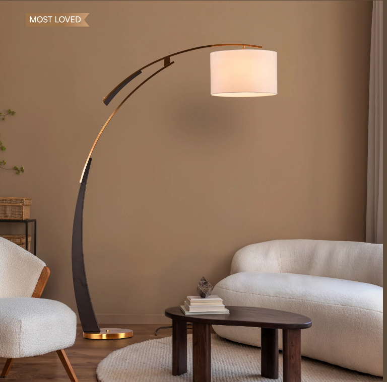 ArcLuxe Black & Gold Arc Floor Lamp