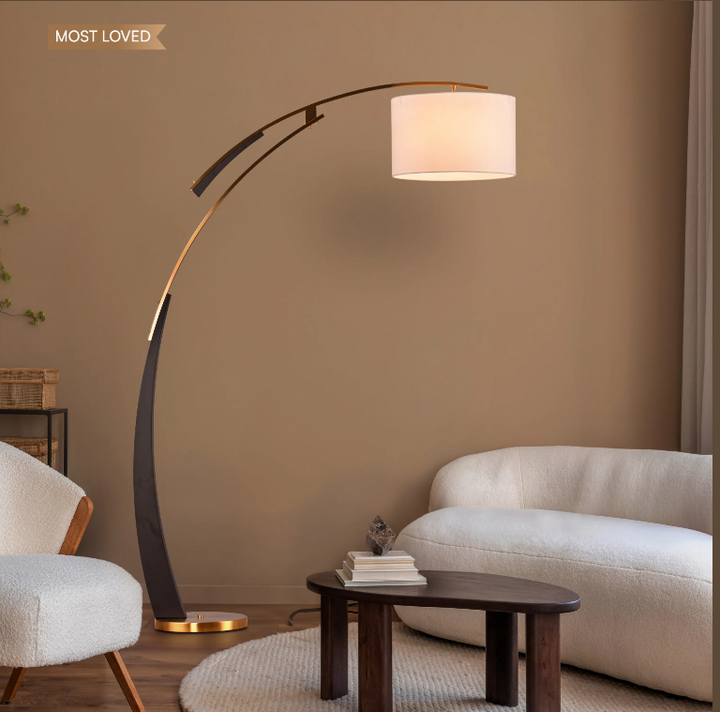 ArcLuxe Black & Gold Arc Floor Lamp