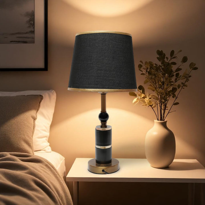 Sable Brass Column Table Lamp
