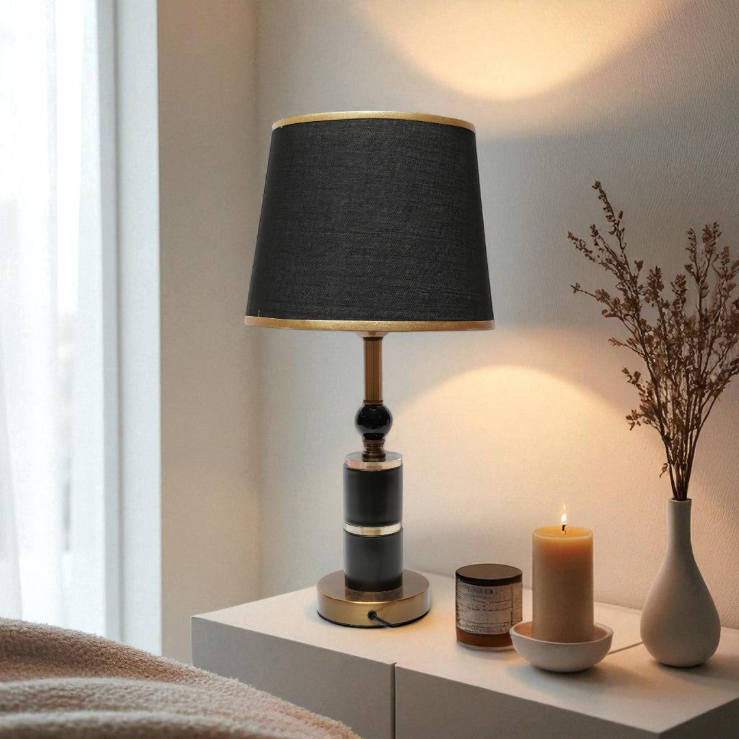 Sable Brass Column Table Lamp