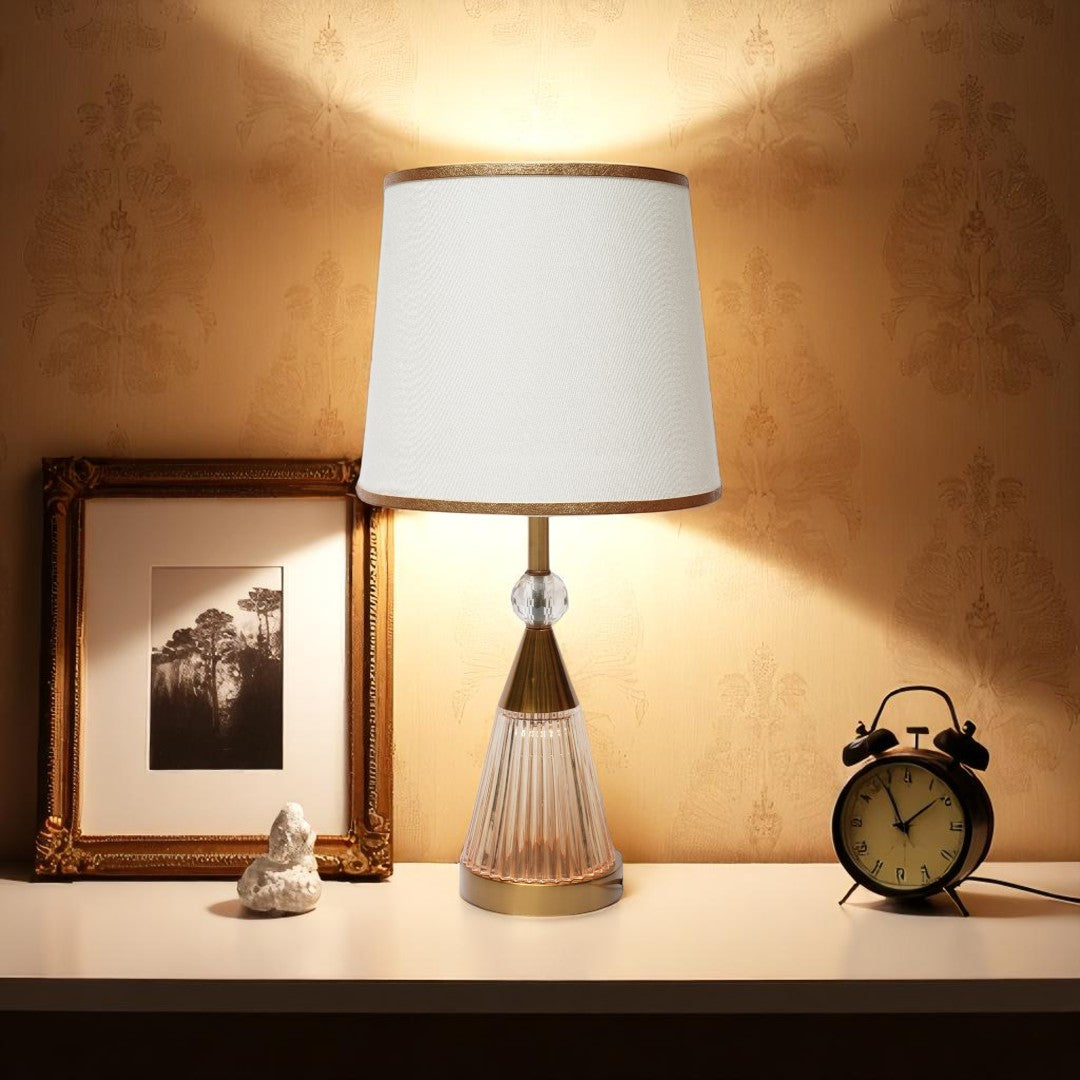 Belmont Solid Glass  Brass Table Lamp