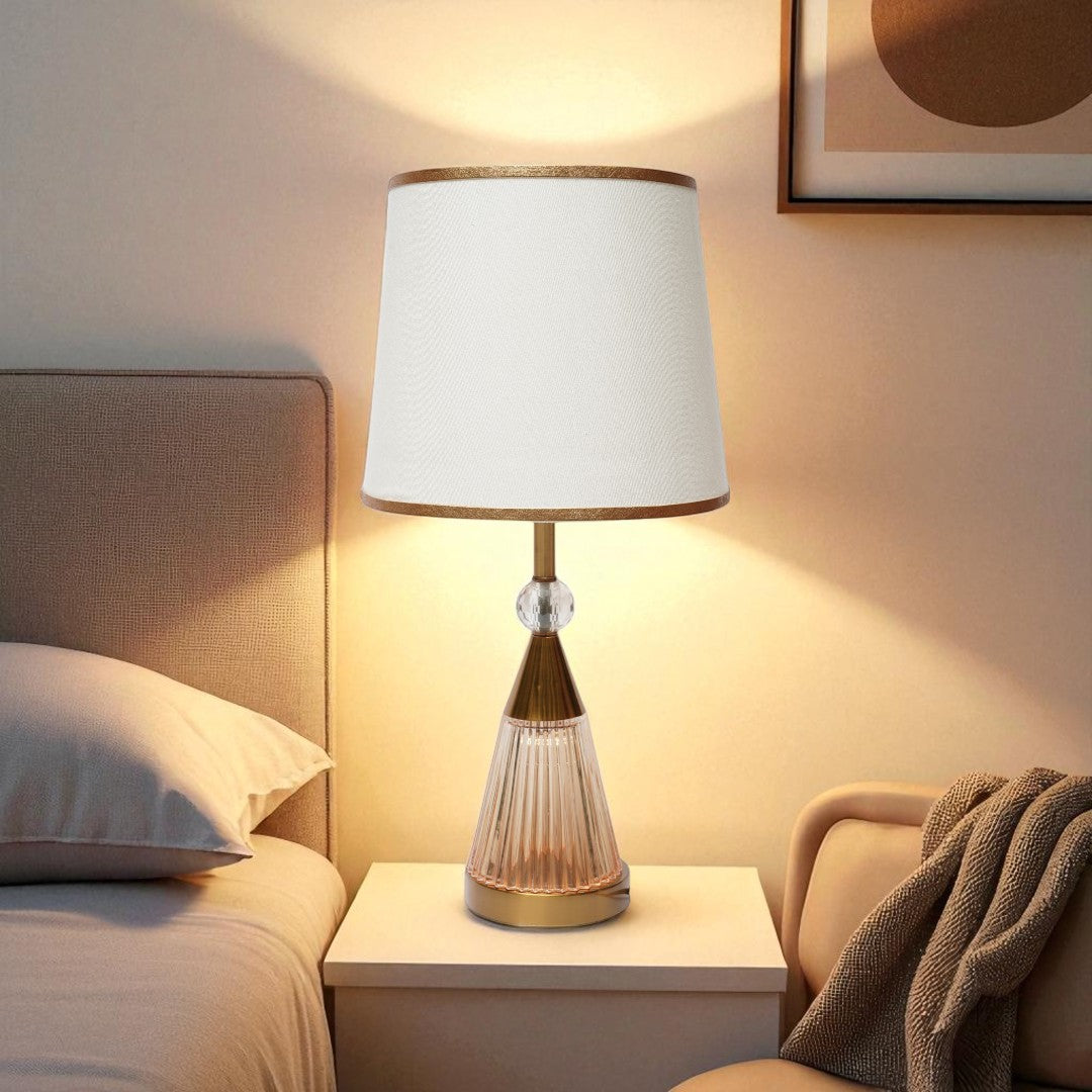 Belmont Solid Glass  Brass Table Lamp