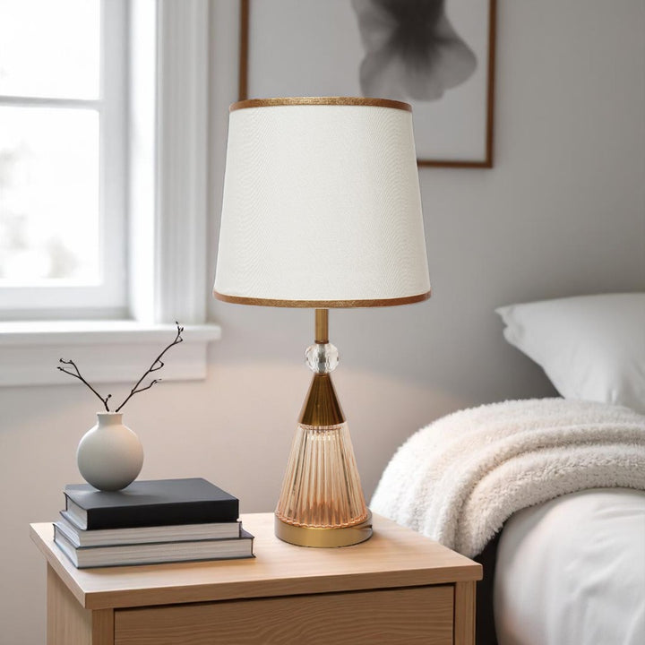 Belmont Solid Glass  Brass Table Lamp