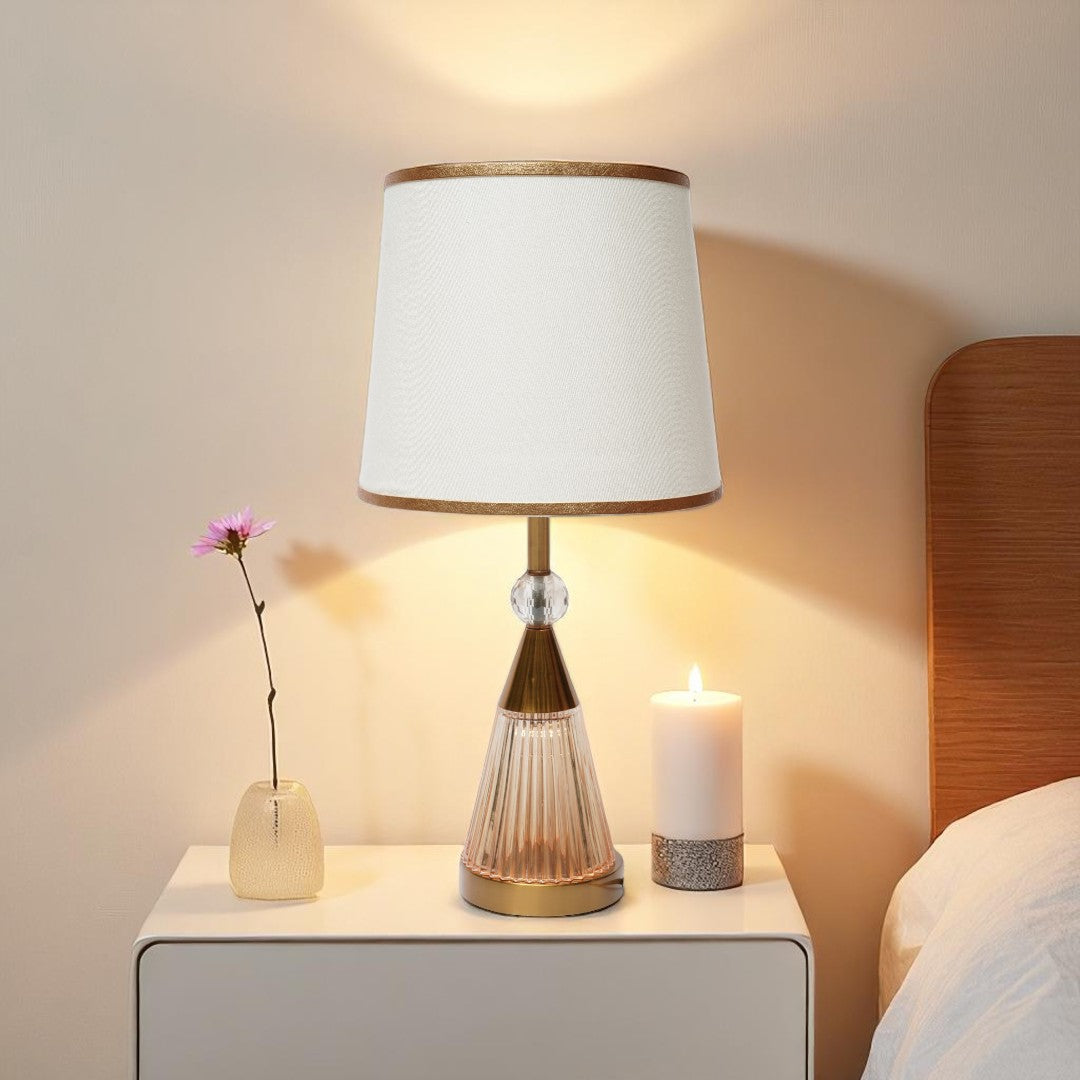 Belmont Solid Glass  Brass Table Lamp