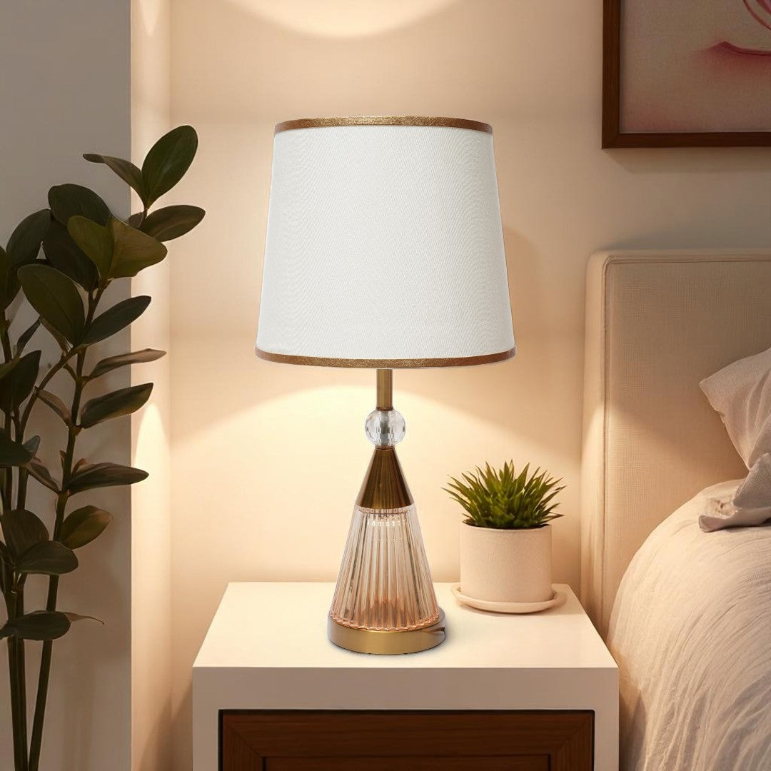 Belmont Solid Glass  Brass Table Lamp