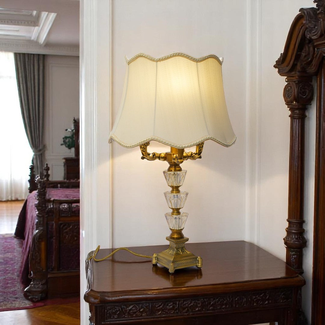 Celeste Brass & Crystal Elegance Table Lamp
