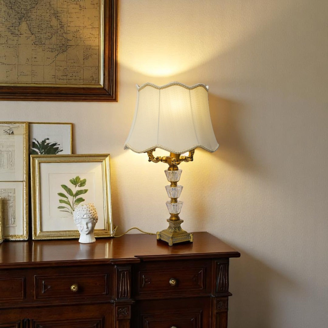 Celeste Brass & Crystal Elegance Table Lamp