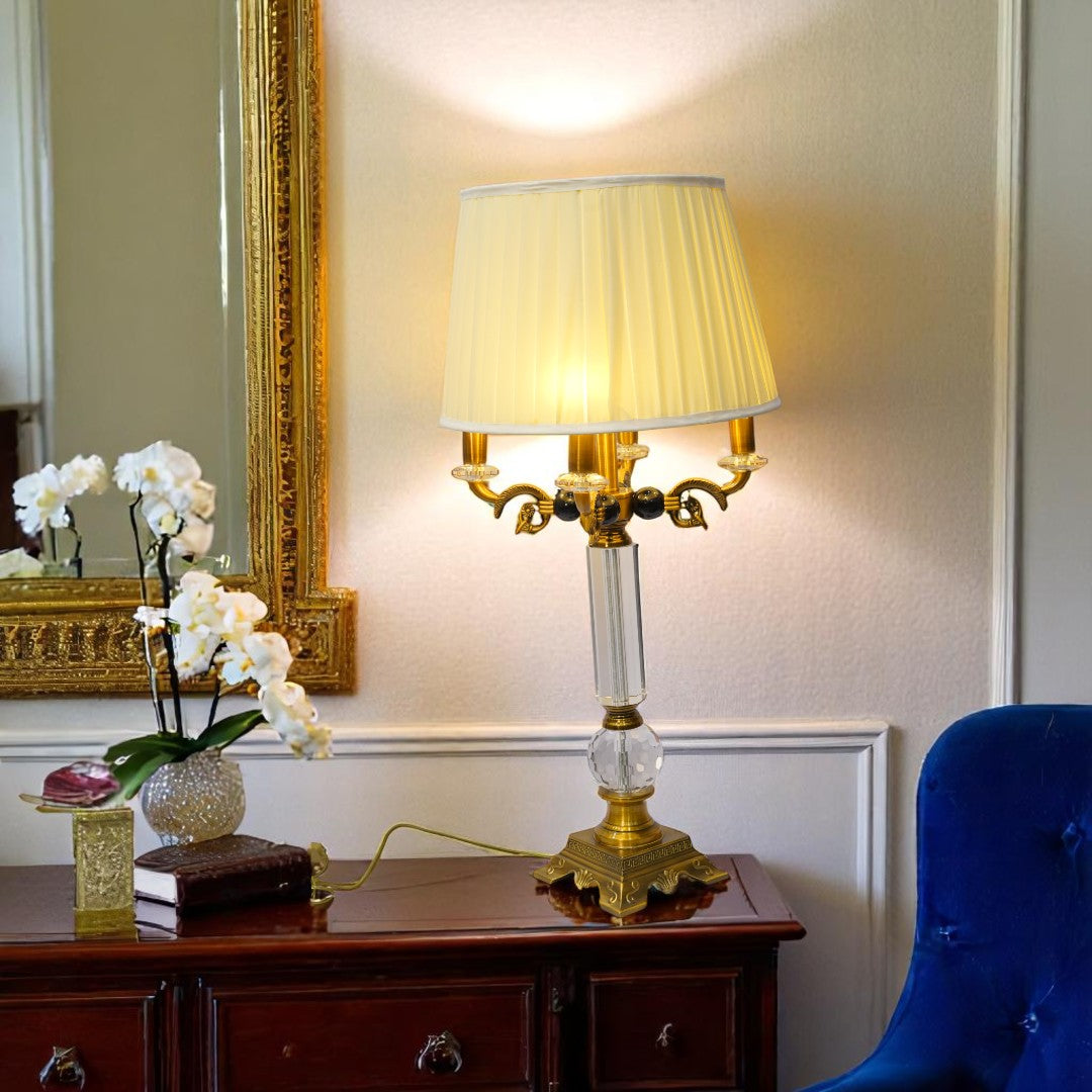 Ambrose Heritage Brass & Crystal Lamp