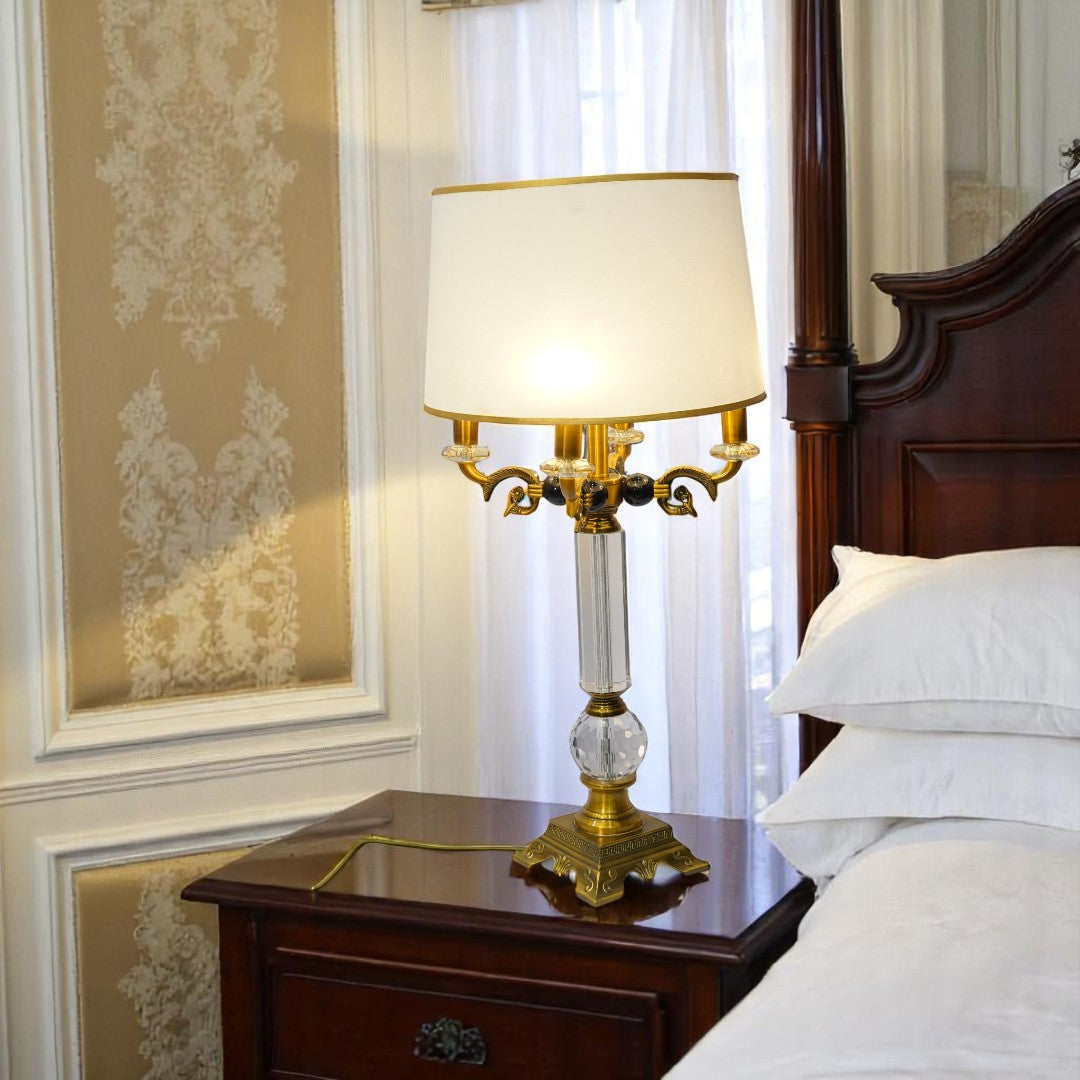 Ambrose Heritage Brass & Crystal Lamp