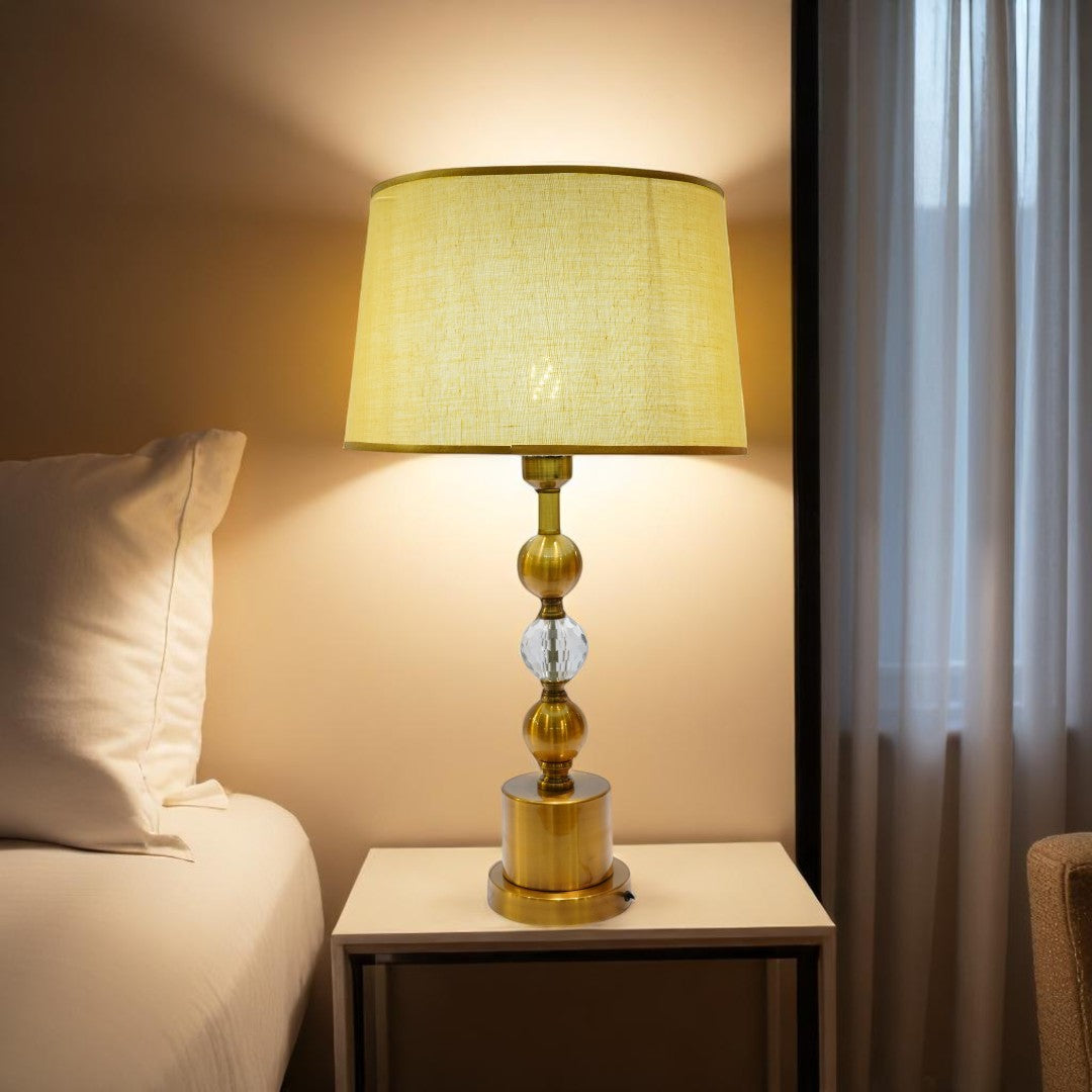 Montrose Curved Brass Art Deco Table Lamp