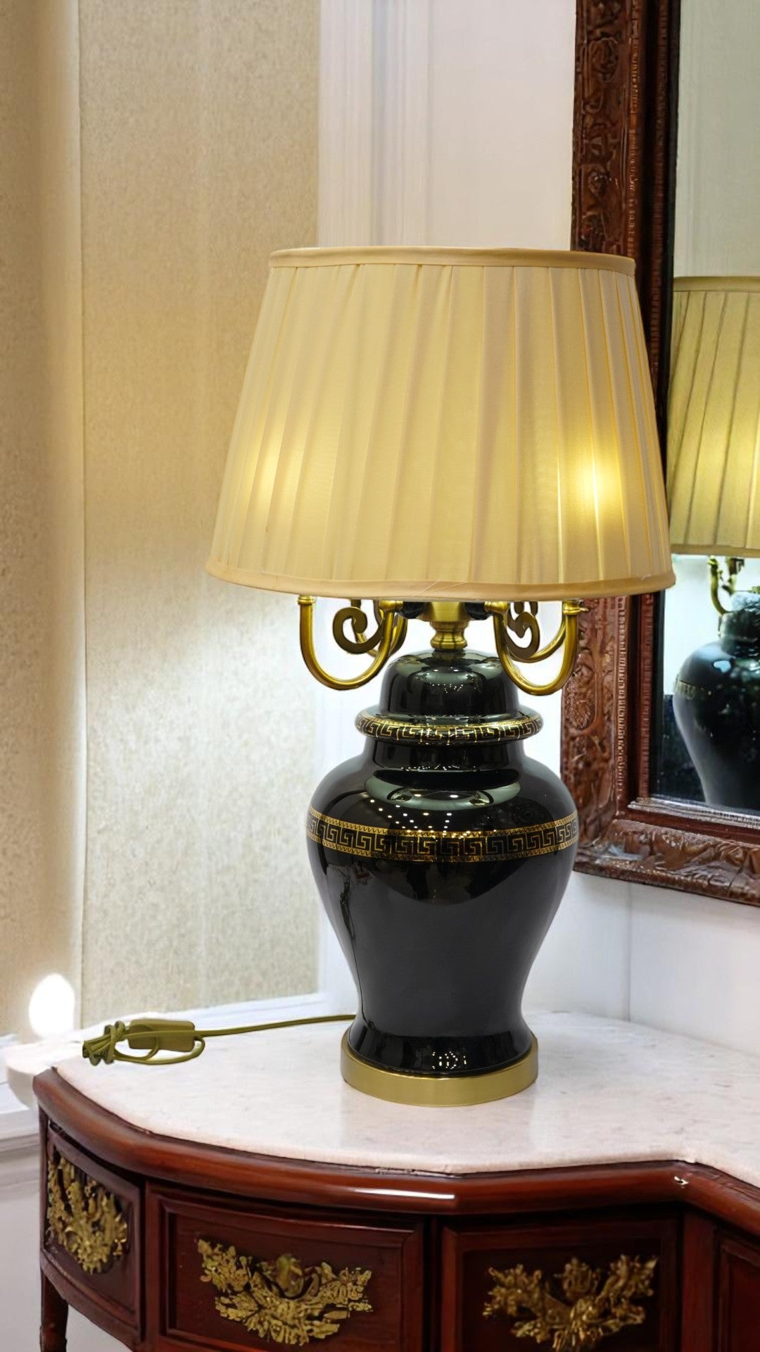 Seraphina Classic Versace Crystal & Brass Lamp