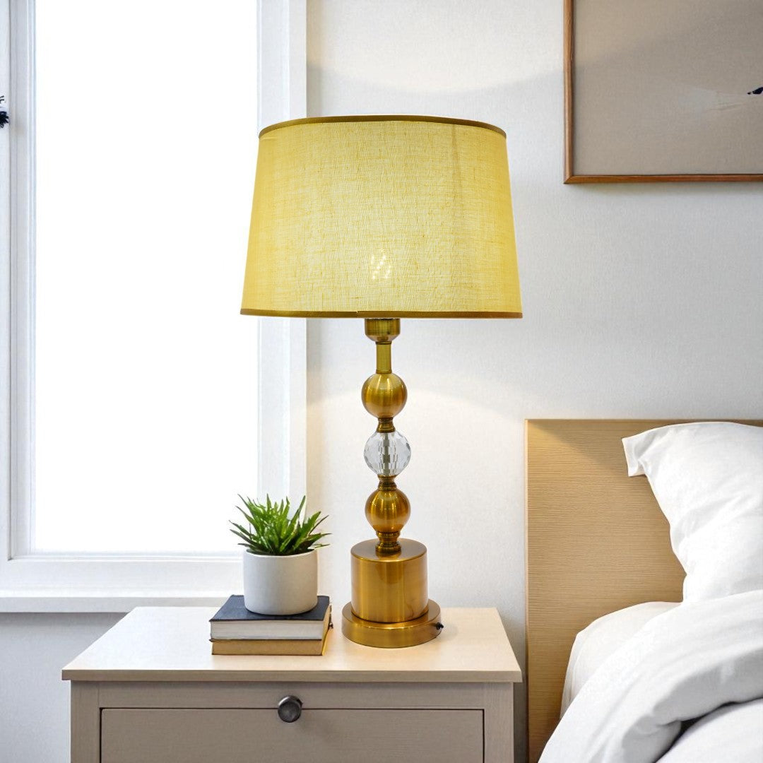 Montrose Curved Brass Art Deco Table Lamp