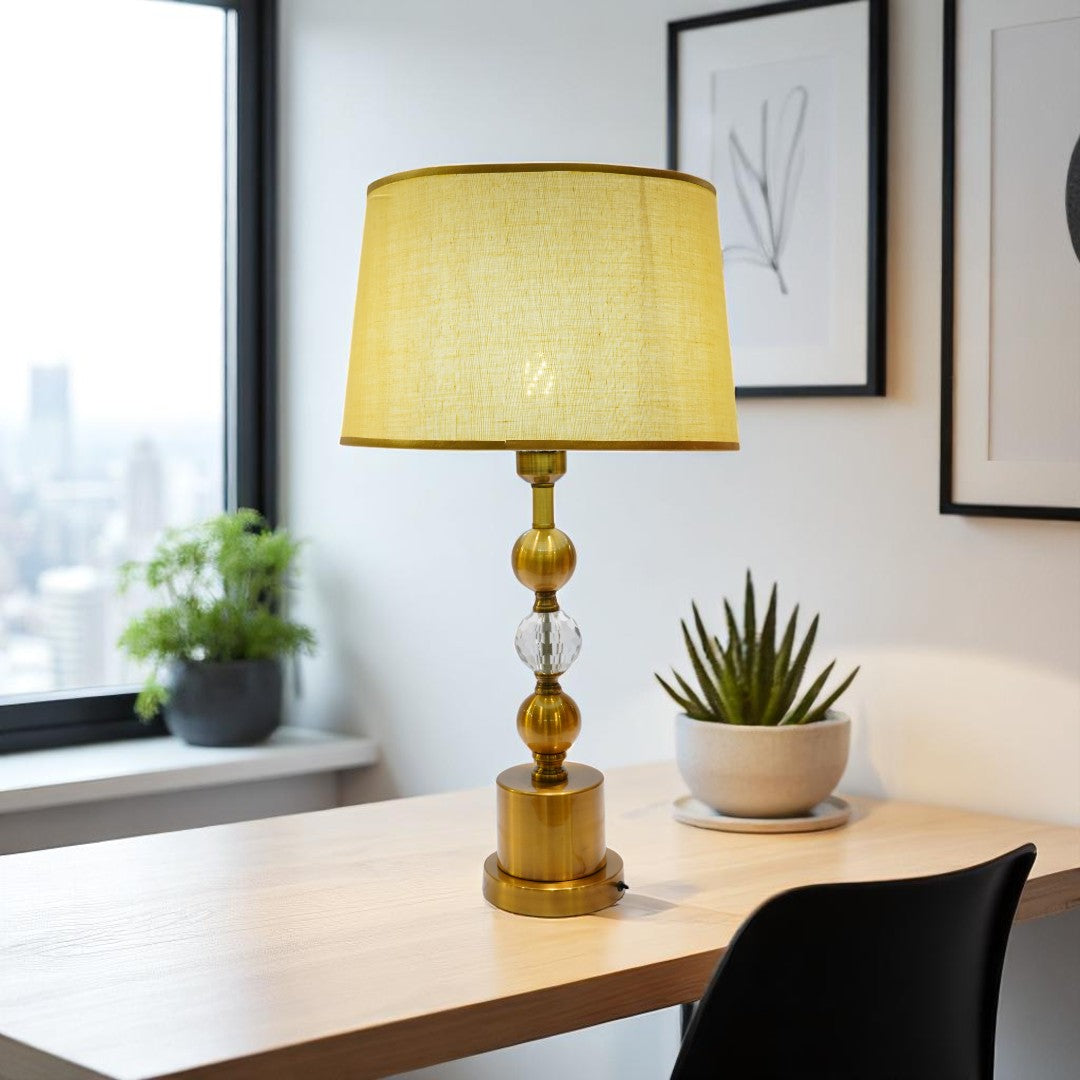 Montrose Curved Brass Art Deco Table Lamp