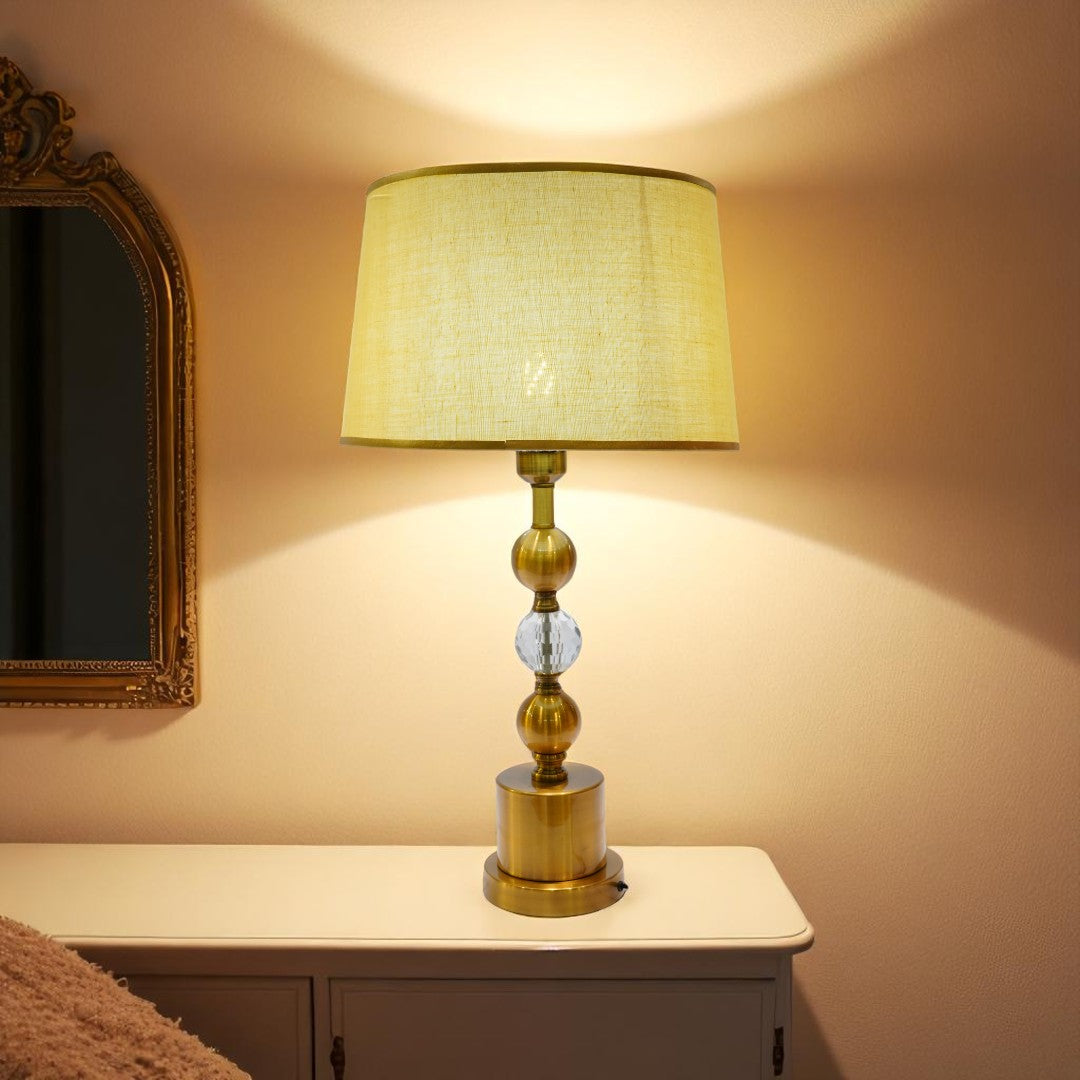 Montrose Curved Brass Art Deco Table Lamp