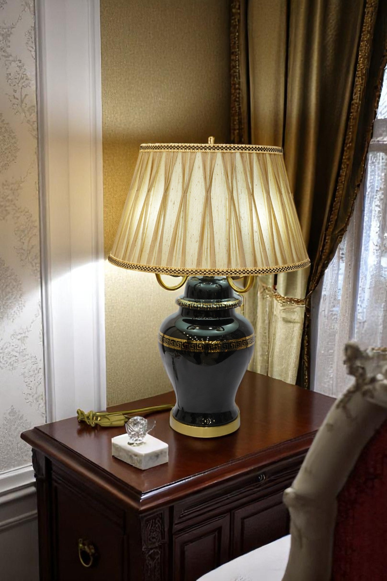 Seraphina Classic Versace Crystal & Brass Lamp