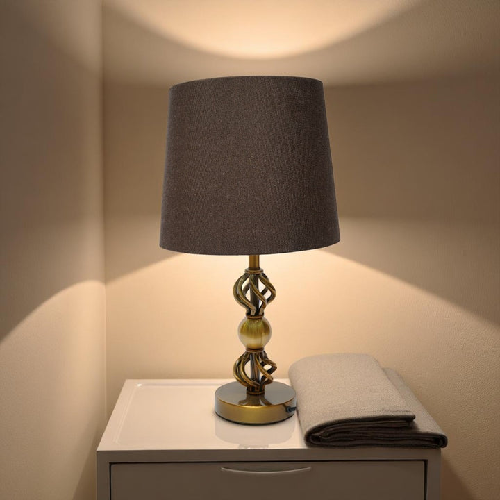 Devon Contemporary Brass Disc Table Lamp