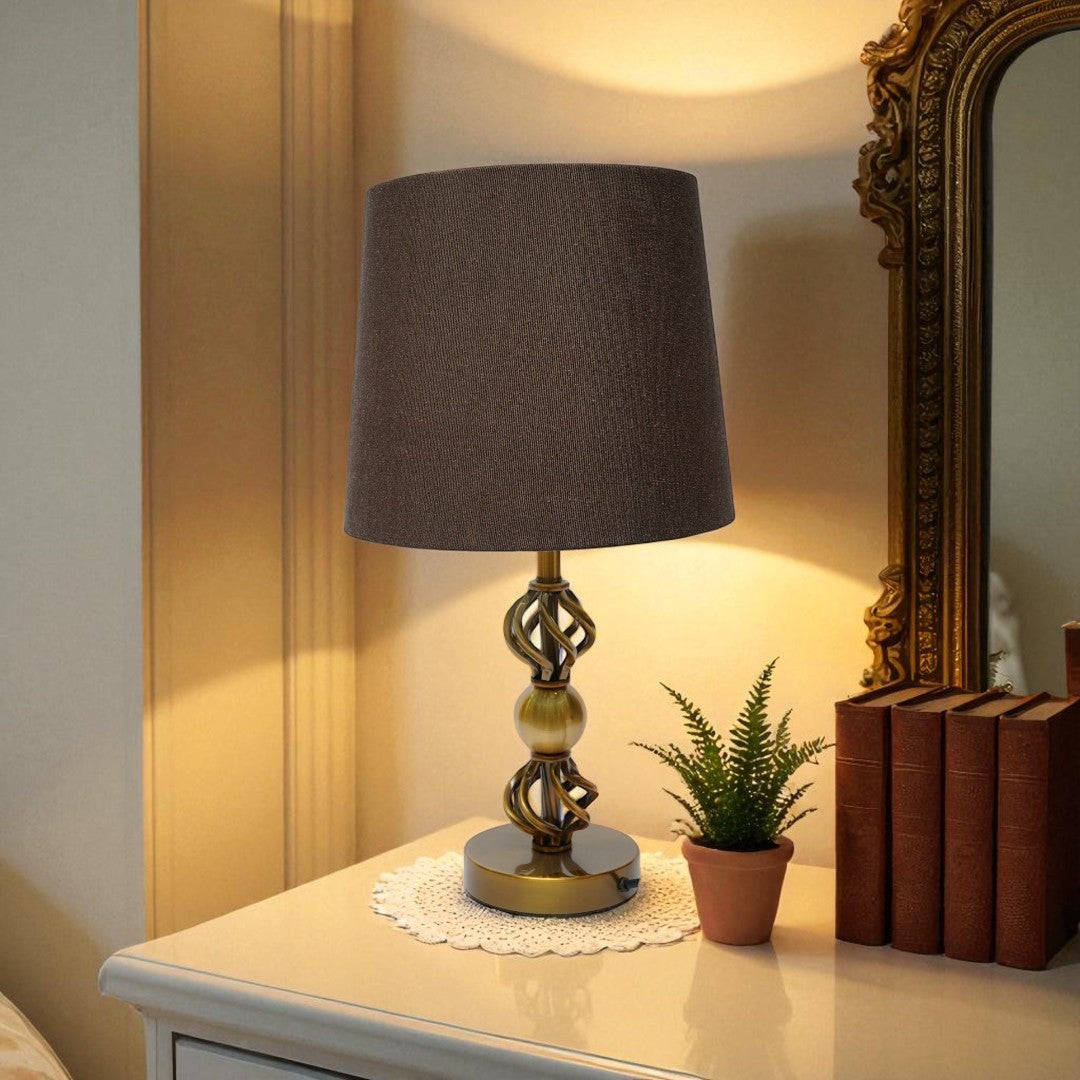Devon Contemporary Brass Disc Table Lamp