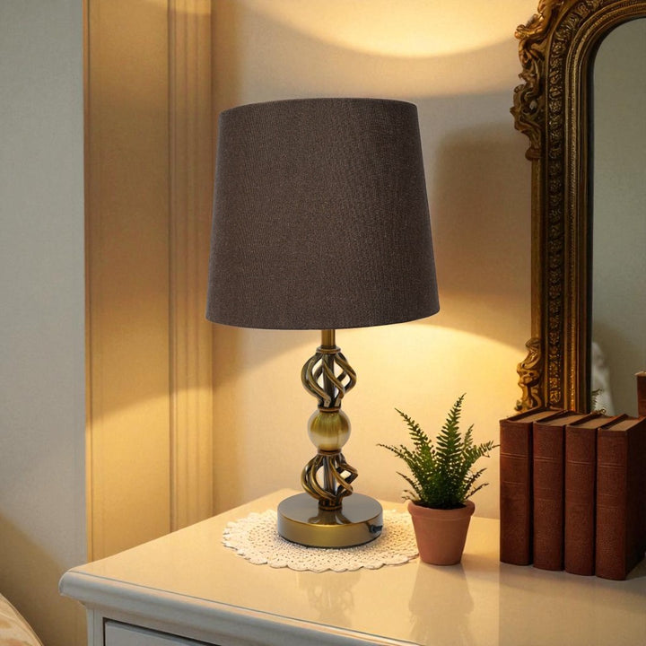 Devon Contemporary Brass Disc Table Lamp
