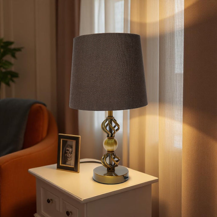 Devon Contemporary Brass Disc Table Lamp