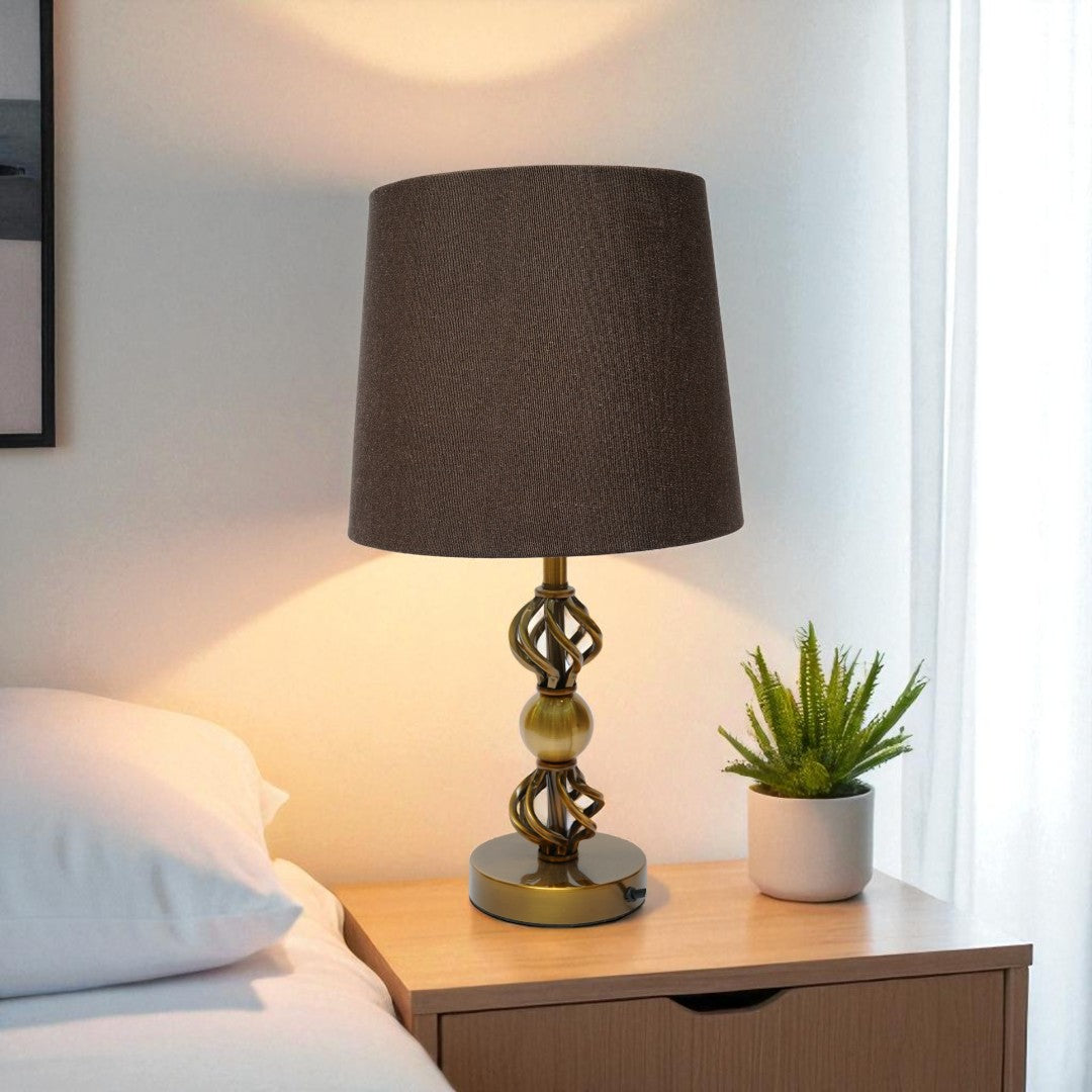 Devon Contemporary Brass Disc Table Lamp
