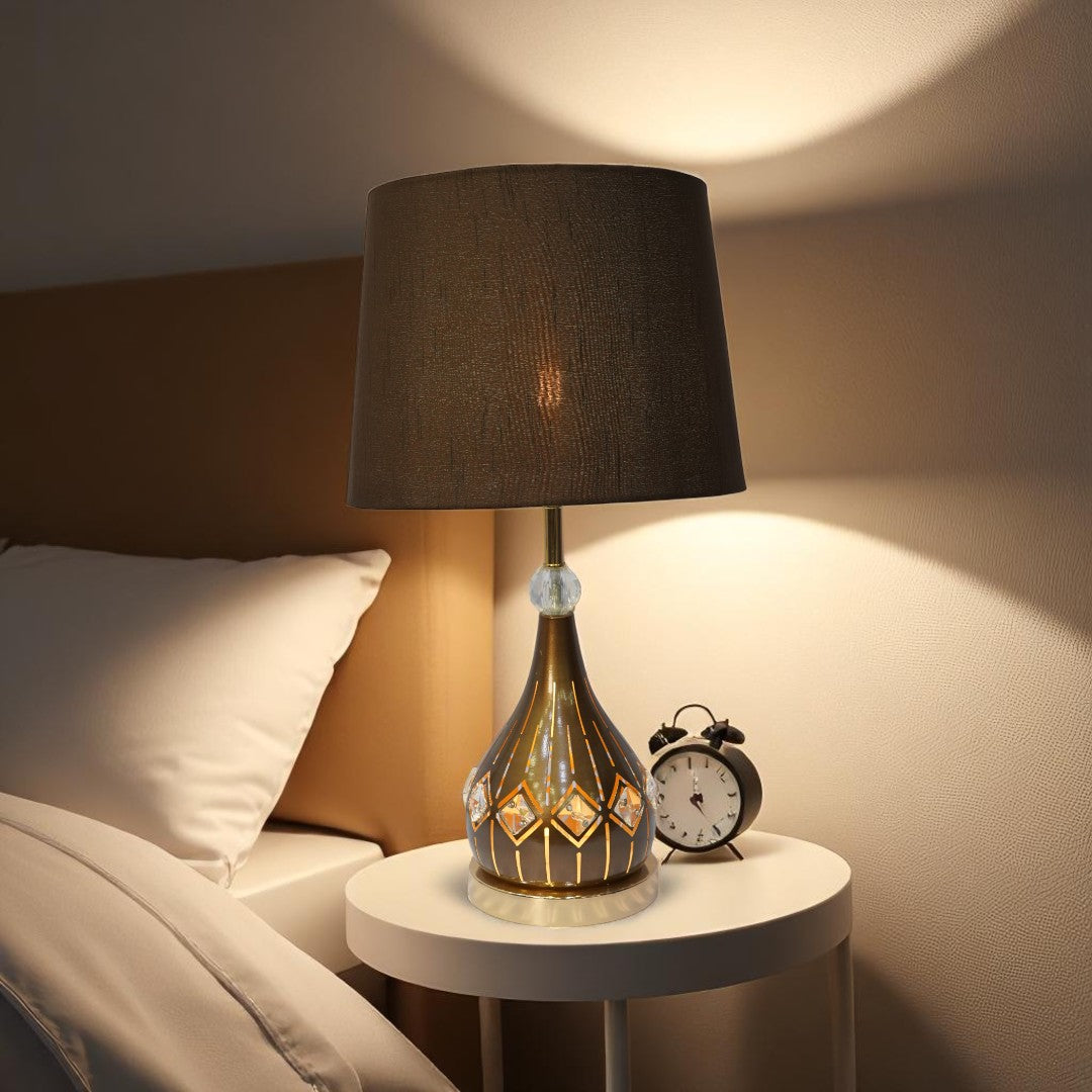 Regent Dual-Post Brass LED Desk Lamp