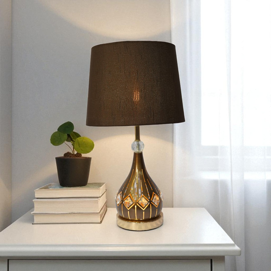 Regent Dual-Post Brass LED Desk Lamp