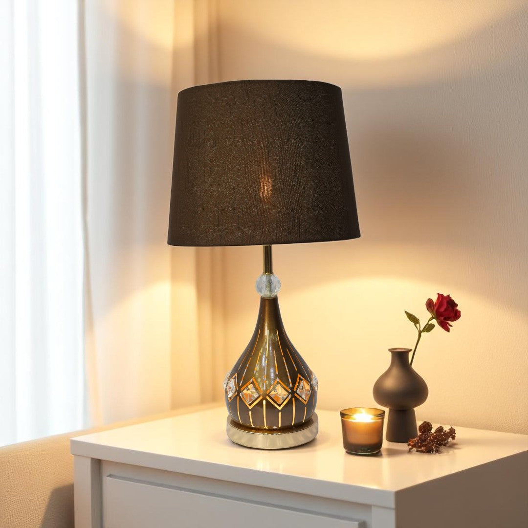 Regent Dual-Post Brass LED Desk Lamp