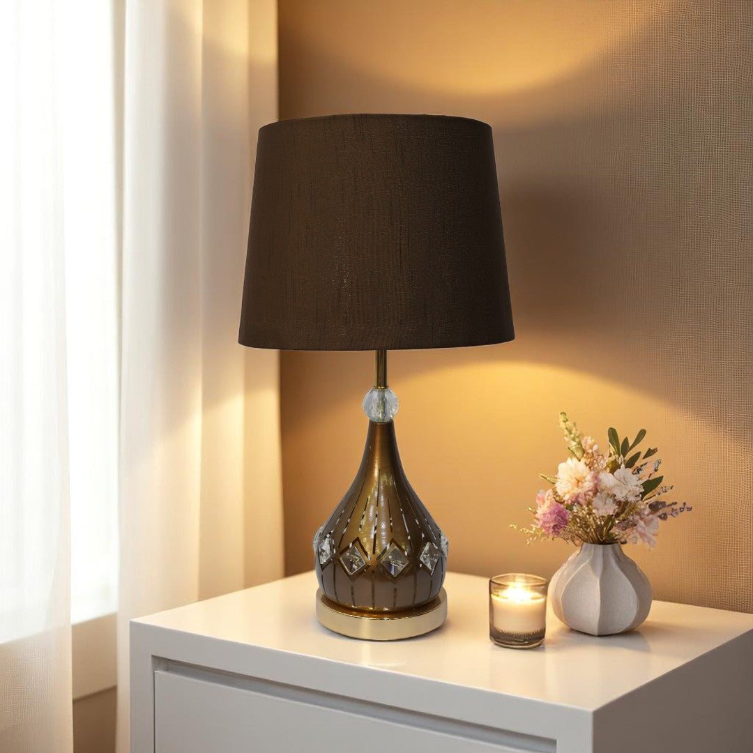 Regent Dual-Post Brass LED Desk Lamp