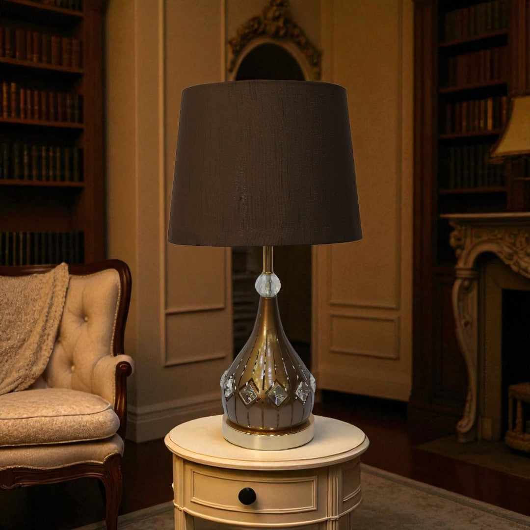 Regent Dual-Post Brass LED Desk Lamp