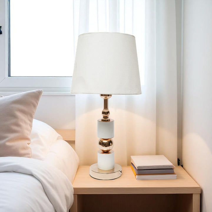 Briarhill Ivory Metallic Table Lamp