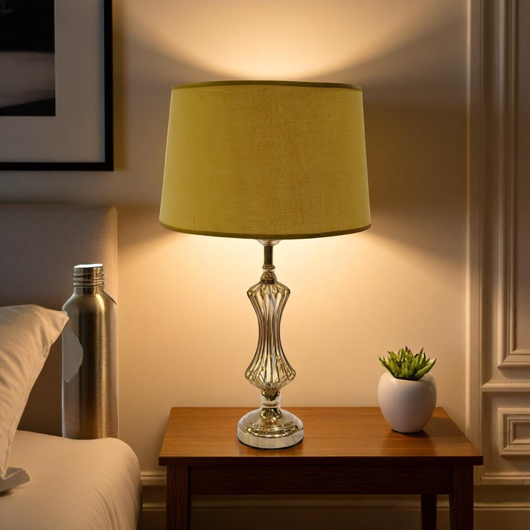 Sutter Ridge Square-Base Brass Table Lamp
