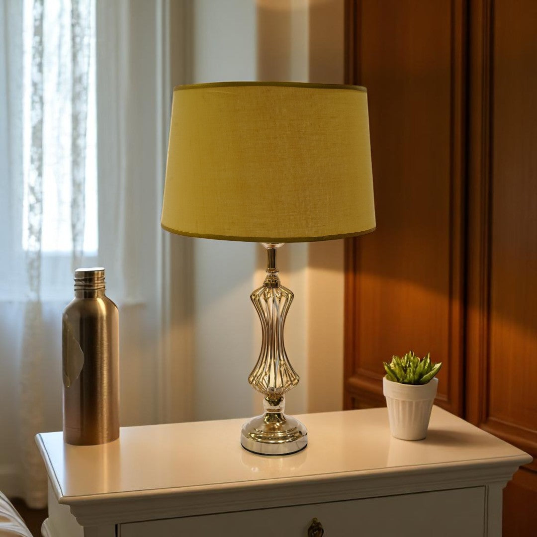 Sutter Ridge Square-Base Brass Table Lamp