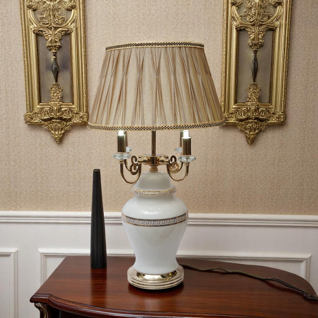 Vintage Lasered Glass Versace-Inspired Lamps