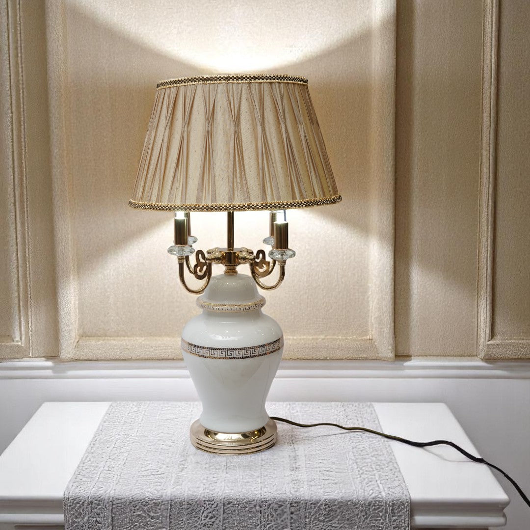 Vintage Lasered Glass Versace-Inspired Lamps