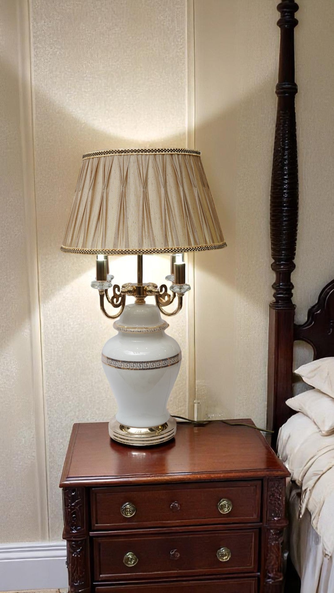 Vintage Lasered Glass Versace-Inspired Lamps